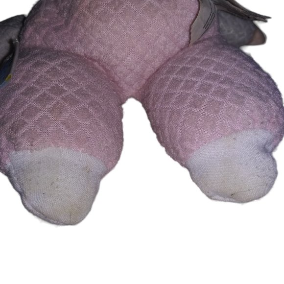 EDEN Stuffed Baby Doll Pink Terrycloth Waffle Pajamas Plush Polka Dot Bow Bonnet - Picture 5 of 11